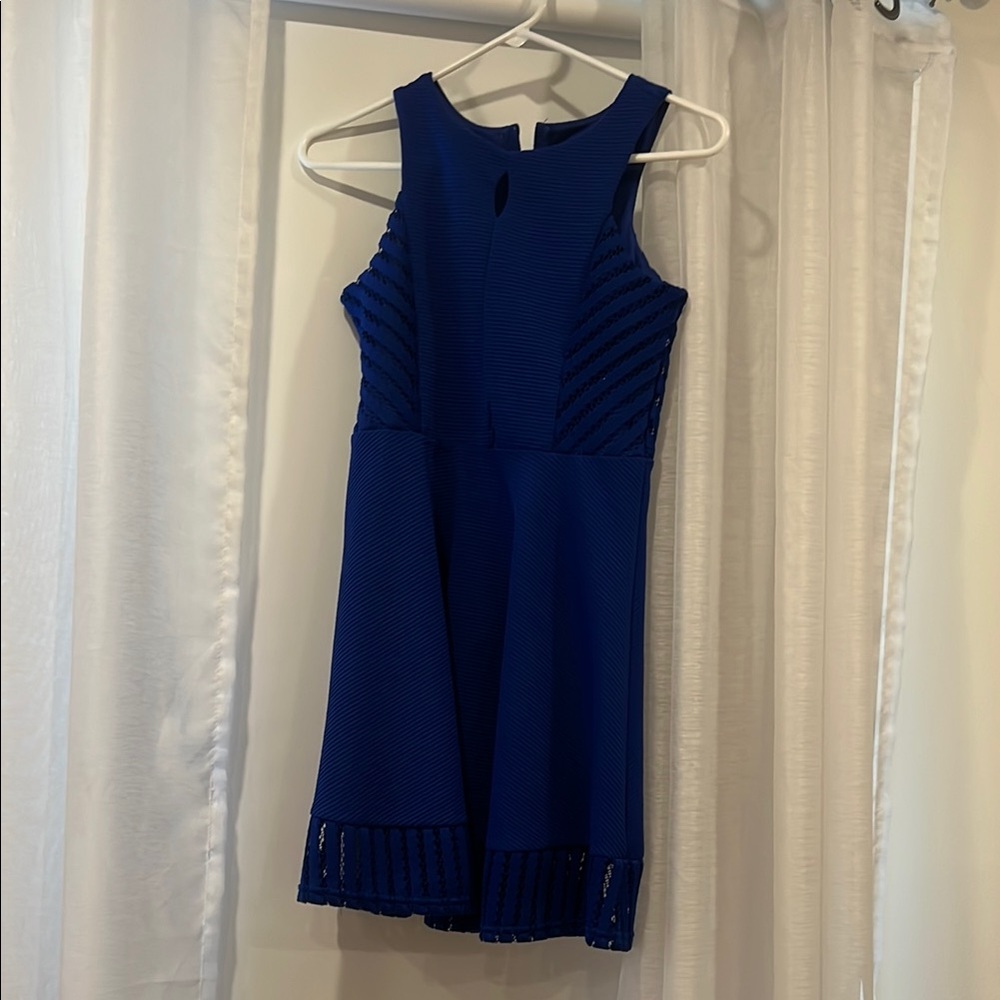 Zunie Blue Halter A-Line Cocktail Dress
